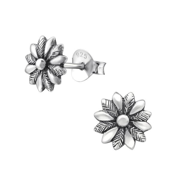 Sterling Silver Daisy Flower Earring - Picture 1 of 11